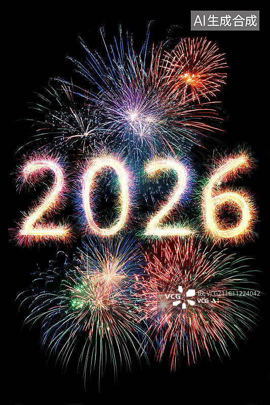 【AI数字艺术】2026新年璀璨烟花绽放图片素材