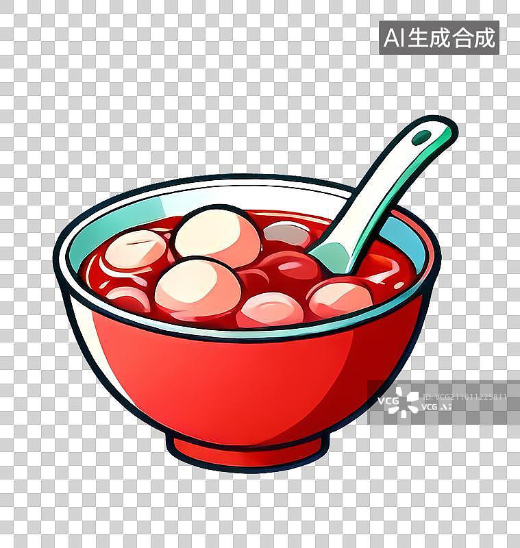 【AI数字艺术】免扣美味米酒汤圆插画图片素材