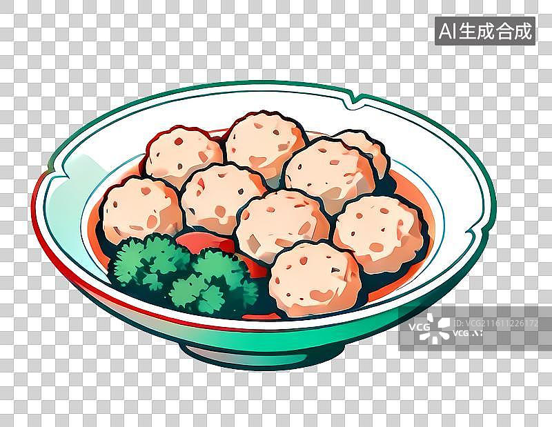 【AI数字艺术】美味肉丸子元素图片素材