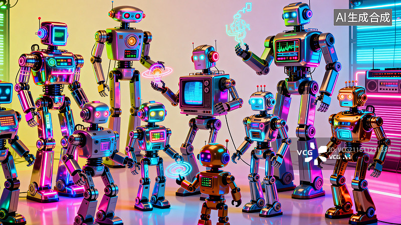 【AI数字艺术】机器人图片素材