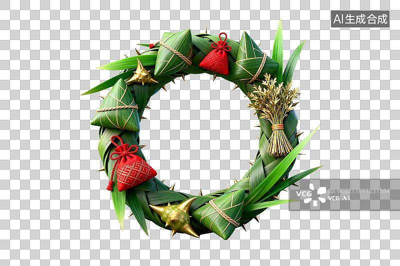 【AI数字艺术】粽子装饰花环创意设计图片素材
