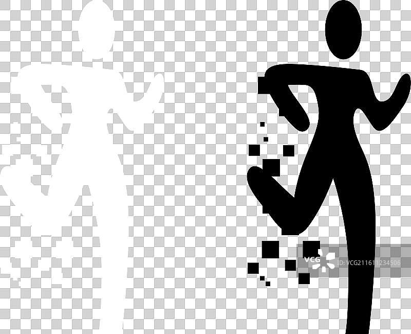 人类奔跑现代标志设计图片素材