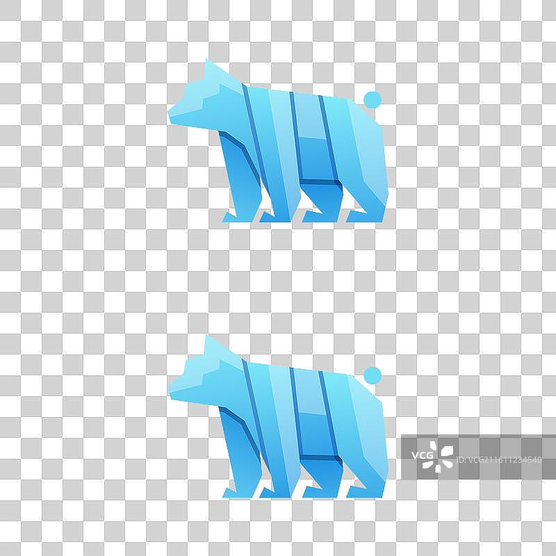 现代蓝色熊渐变标志设计图片素材