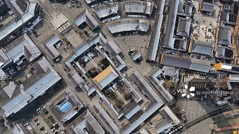 江苏淮安：雪后的里运河文化长廊和清江浦景区图片素材