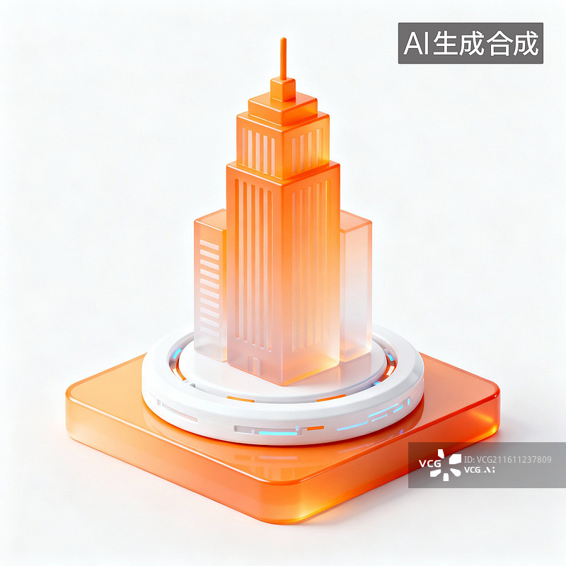 【AI数字艺术】建筑图标图片素材