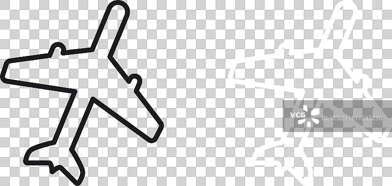 飞机线条图标集图片素材