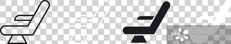 飞机座椅细线图标集图片素材