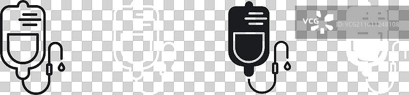 输血细线图标集图片素材