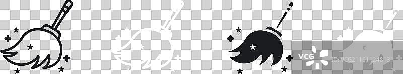 扫帚细线图标集图片素材