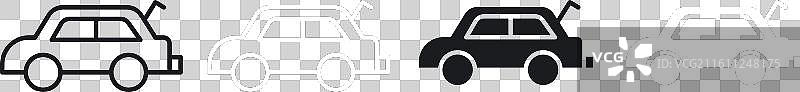 汽车后备箱细线图标集图片素材