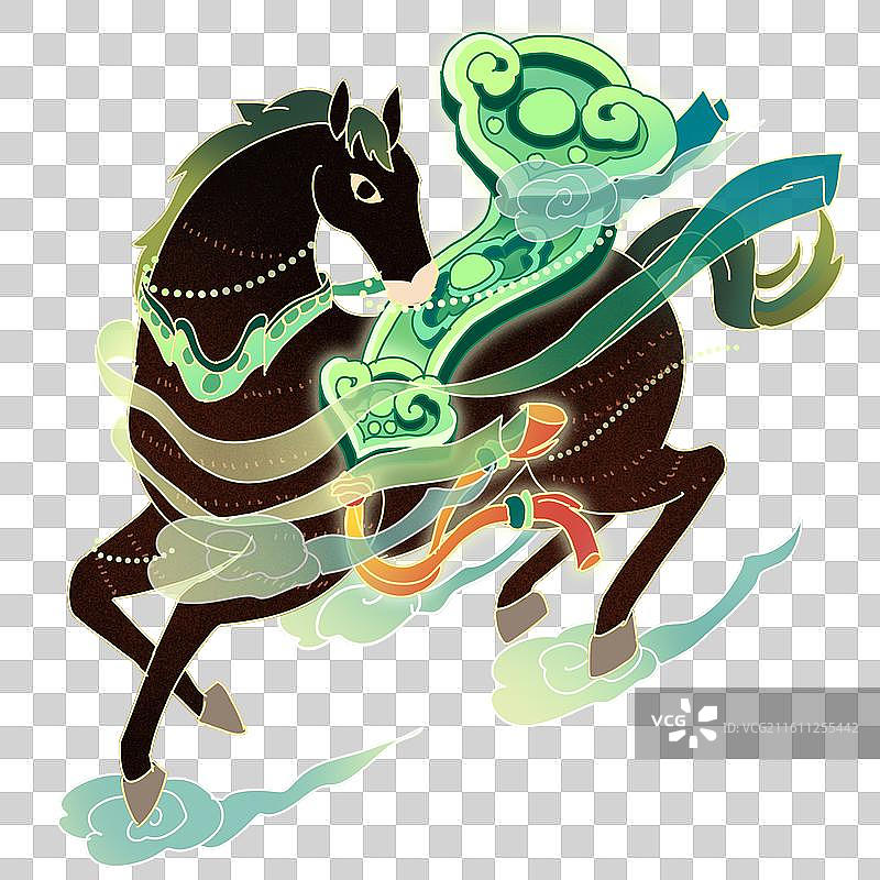 马年十二生肖马新年吉祥祝福文创图片素材