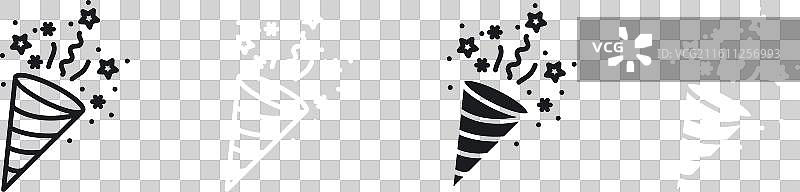 礼花筒细线图标集图片素材