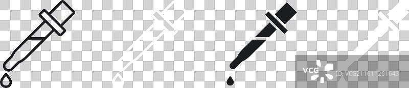 滴管细线图标集图片素材