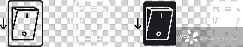 电器开关细线图标集图片素材