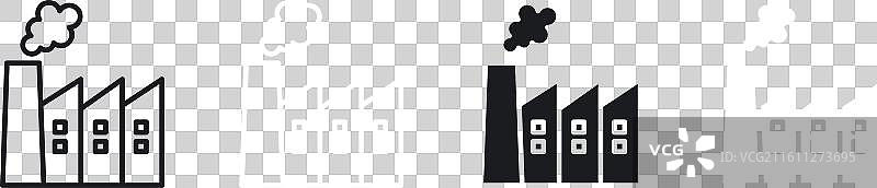 工业污染线条图标集图片素材