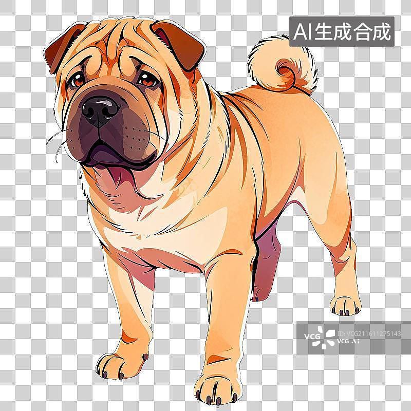 【AI数字艺术】沙皮狗图片素材