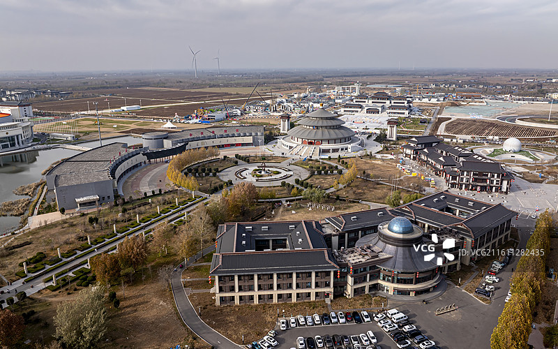 河北省沧州市吴桥县吴桥杂技大世界航拍图片素材