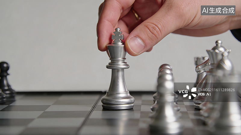 【AI数字艺术】棋盘上的国际象棋特写镜头图片素材