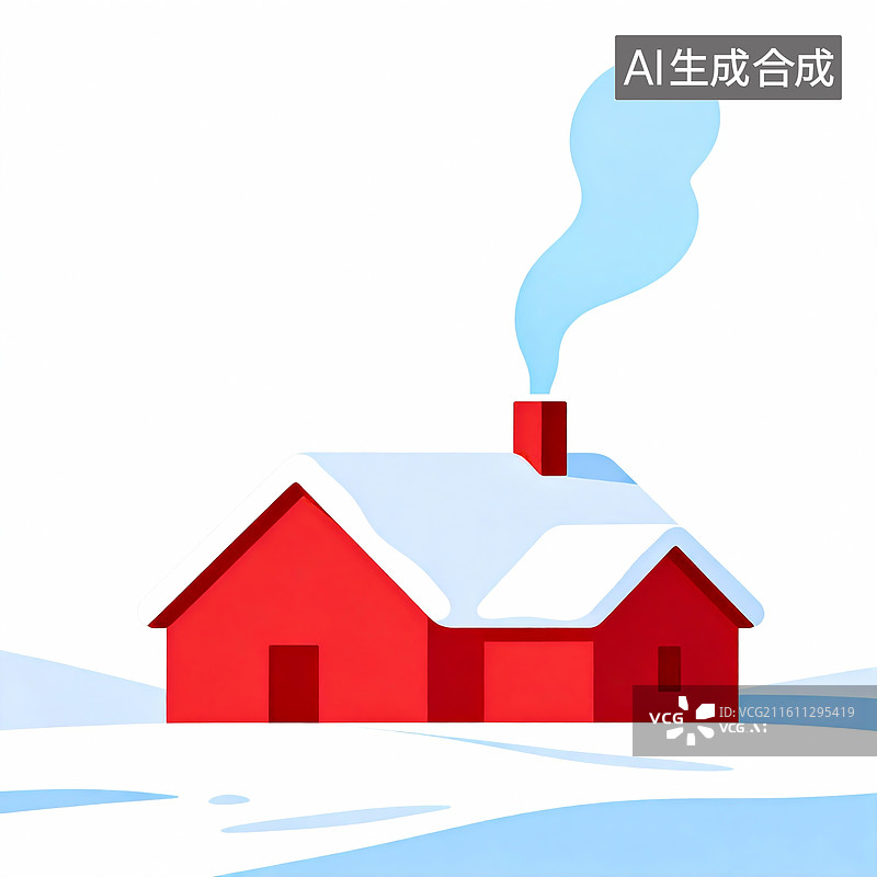 【AI数字艺术】冬天雪屋子图片素材