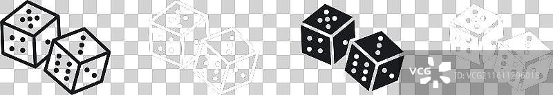 一对骰子线条图标集图片素材