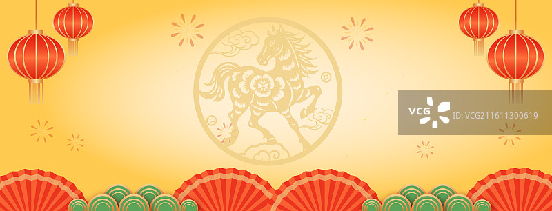 2026年马年午马十二生肖元旦新年春节元旦中国风国潮插画背景图片素材