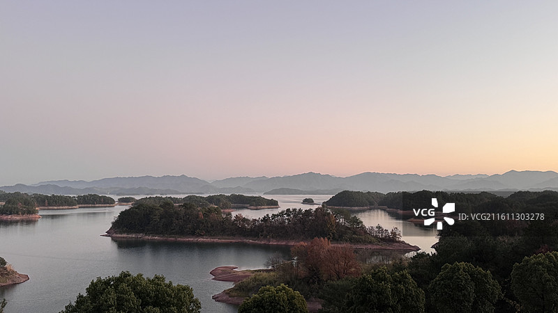 千岛湖 梅峰观景台夕阳图片素材