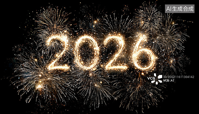 【AI数字艺术】2026年烟花绽放数字图片素材