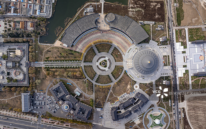 河北省沧州市吴桥县吴桥杂技大世界航拍图片素材