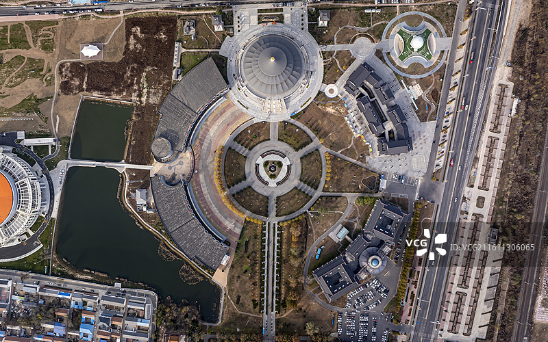 河北省沧州市吴桥县吴桥杂技大世界航拍图片素材