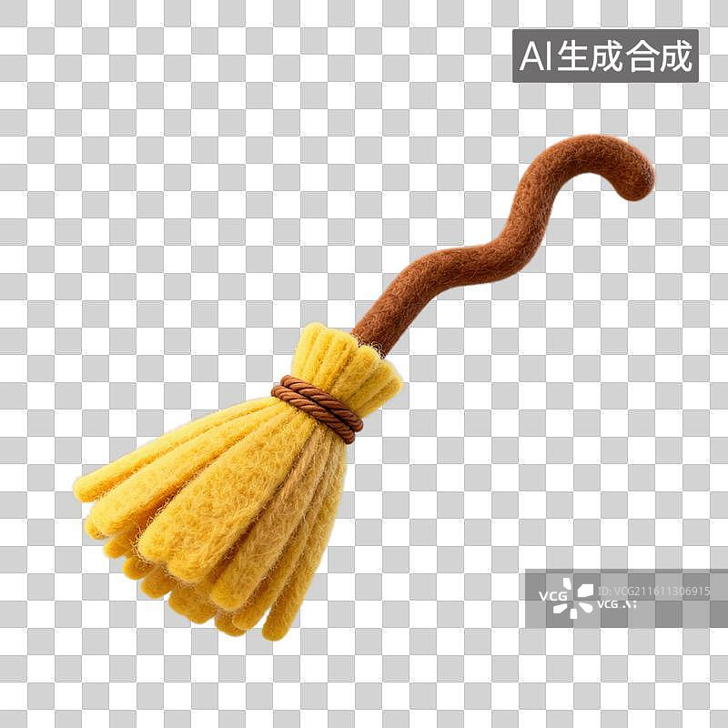 【AI数字艺术】3D毛毡材质扫帚元素图片素材