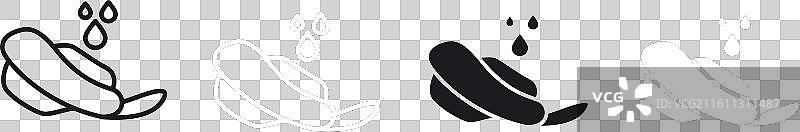 卫生巾纤薄线条图标集图片素材