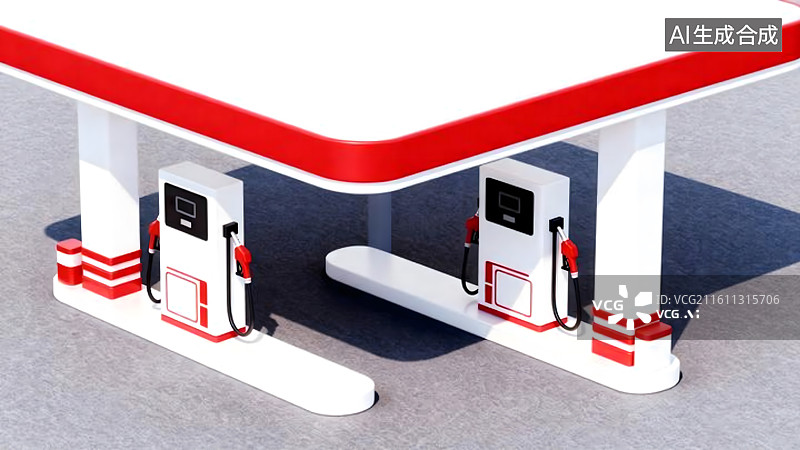 【AI数字艺术】加油站图片素材