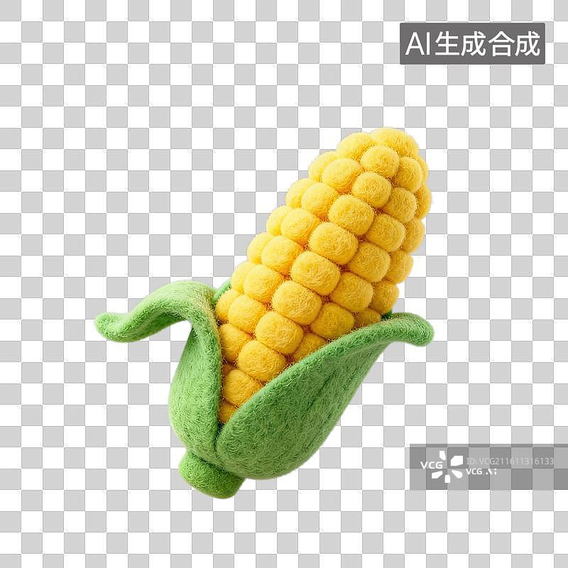 【AI数字艺术】3D毛毡材质玉米元素图片素材