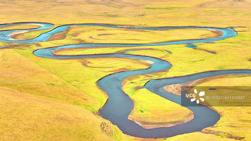航拍呼伦贝尔草原莫尔格勒河图片素材