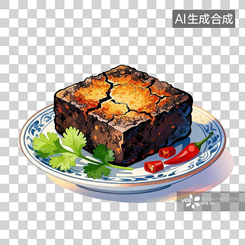 【AI数字艺术】臭豆腐美食插画图片素材