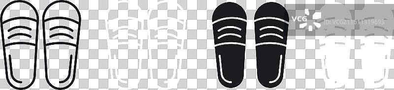拖鞋细线图标集图片素材