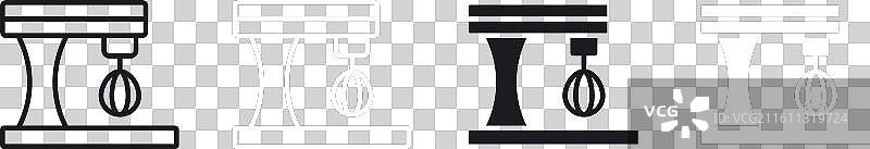 立式搅拌机细线图标集图片素材