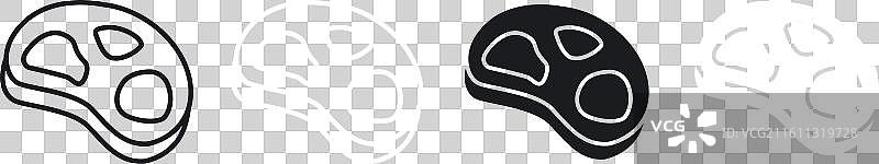 牛排细线图标集图片素材