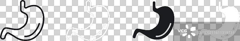 胃部纤细线条图标集图片素材