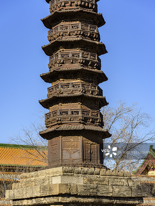 山东省聊城市东昌府区隆兴寺铁塔聊城铁塔图片素材