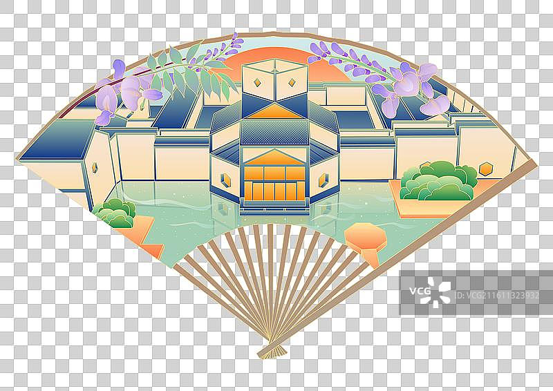 苏州博物馆插画图片素材