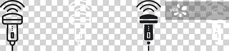 超声波细线图标集图片素材