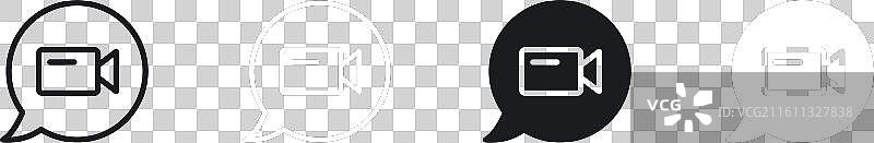 视频聊天细线图标集图片素材