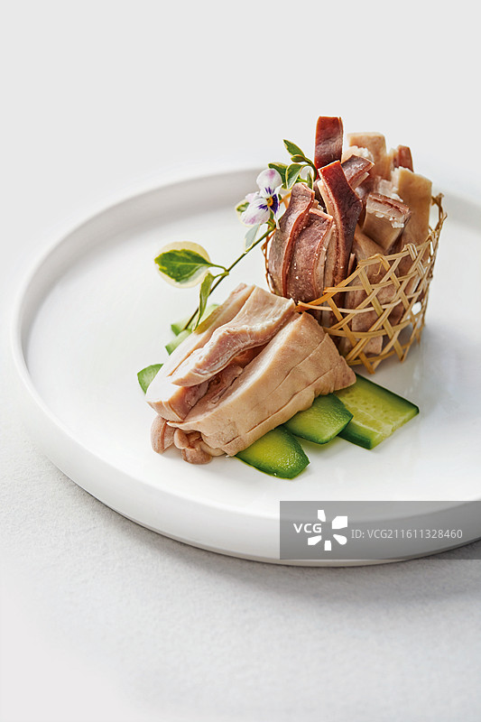 猪肚、鲜猪肚、火锅食材、精致摆盘的猪肚图片素材