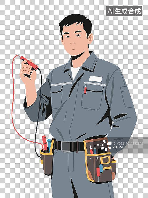 【AI数字艺术】[矢量EPS素材]男性电工工作形象图片素材