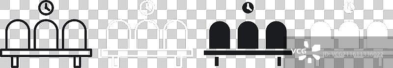 候诊室细线图标集图片素材