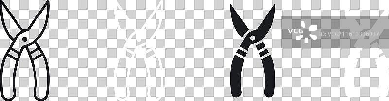 细线型剪线钳图标集图片素材