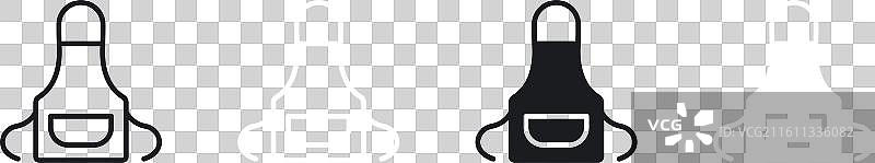 围裙细线图标集图片素材