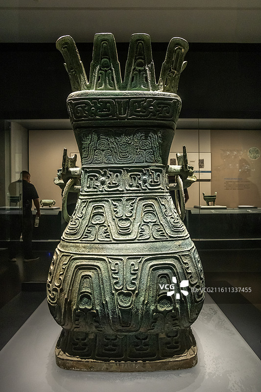 湖北省博物馆曾仲斿父铜壶春秋早期1966年京山苏家垄出土图片素材