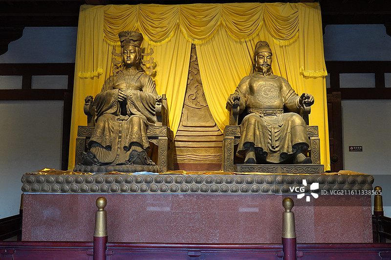 四川省广元市广元皇泽寺：二圣殿铸像图片素材